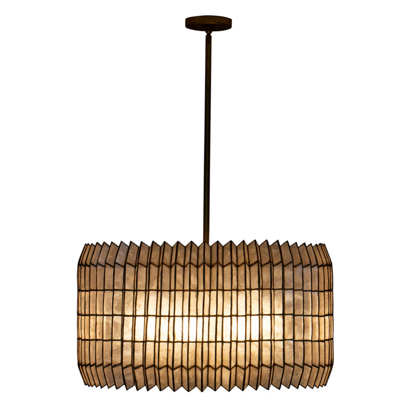 Lustre de feuille d'or oxydé 28 pouces 8 lumières (40 watts) Fractal