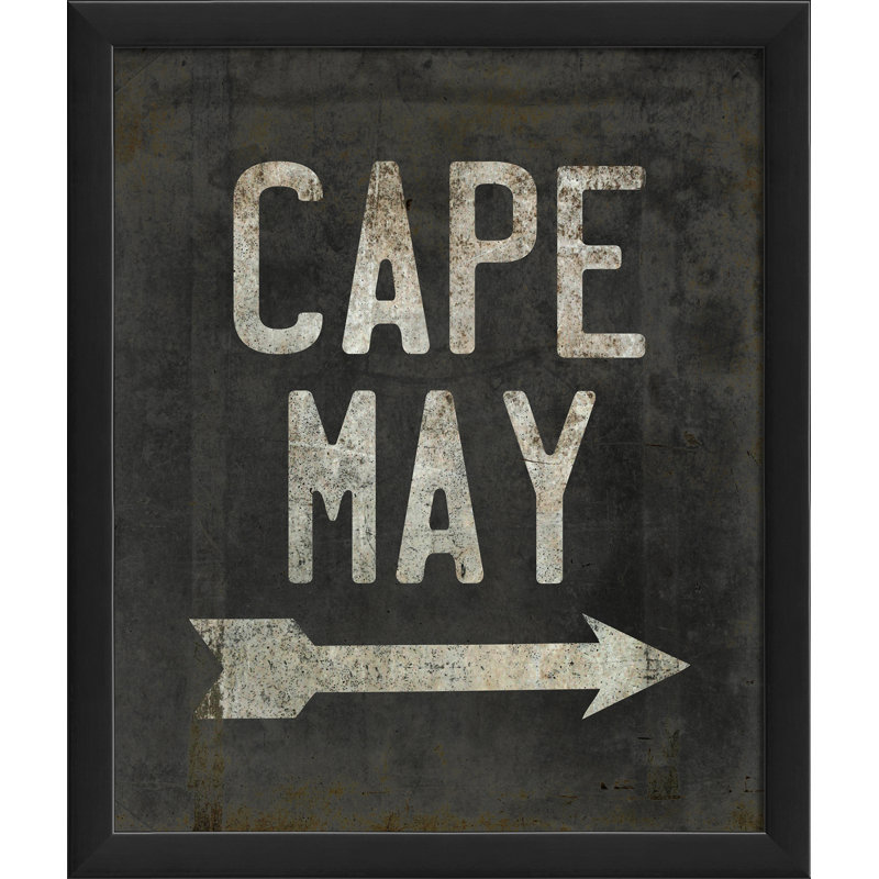 « cape may sign », art textuel encadré Beach