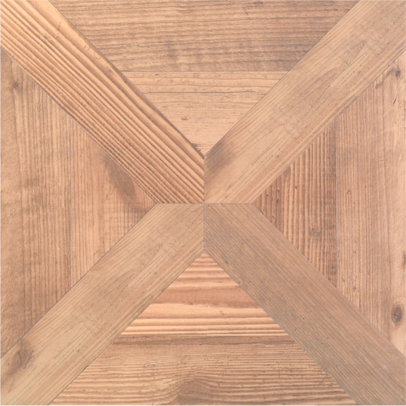 Vecchio 19" x 19" Parquet Pattern Porcelain Wood Look Wall & Floor Tile, Abete