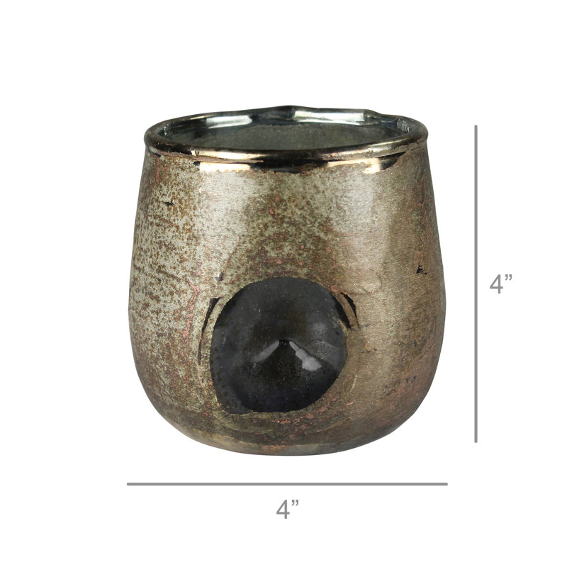 Glass Tabletop Votive Holder, 4'' H x 4'' W x 4'' D
