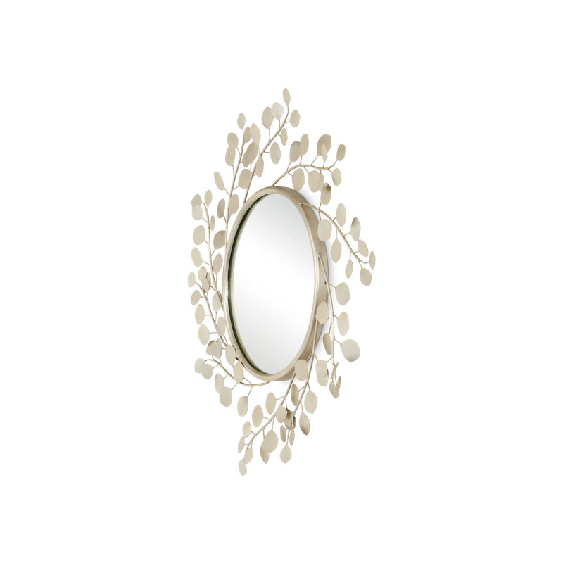Lunaria Asymmetrical Wrought Iron Wall Mirror
