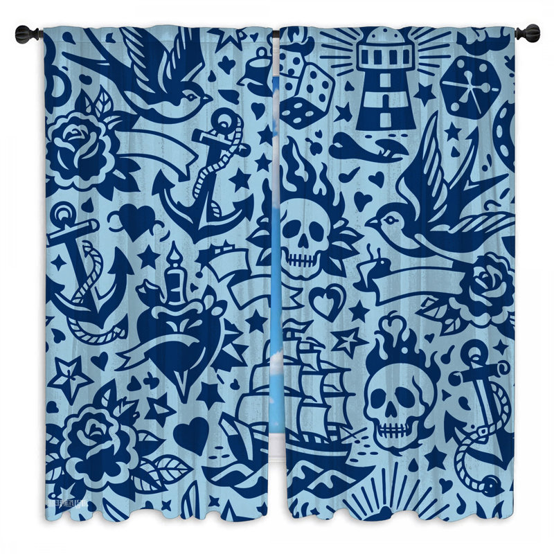 Rideaux de fenêtre Nautical, 40in x 52in - 2 panels, Obscurcissement de chambre