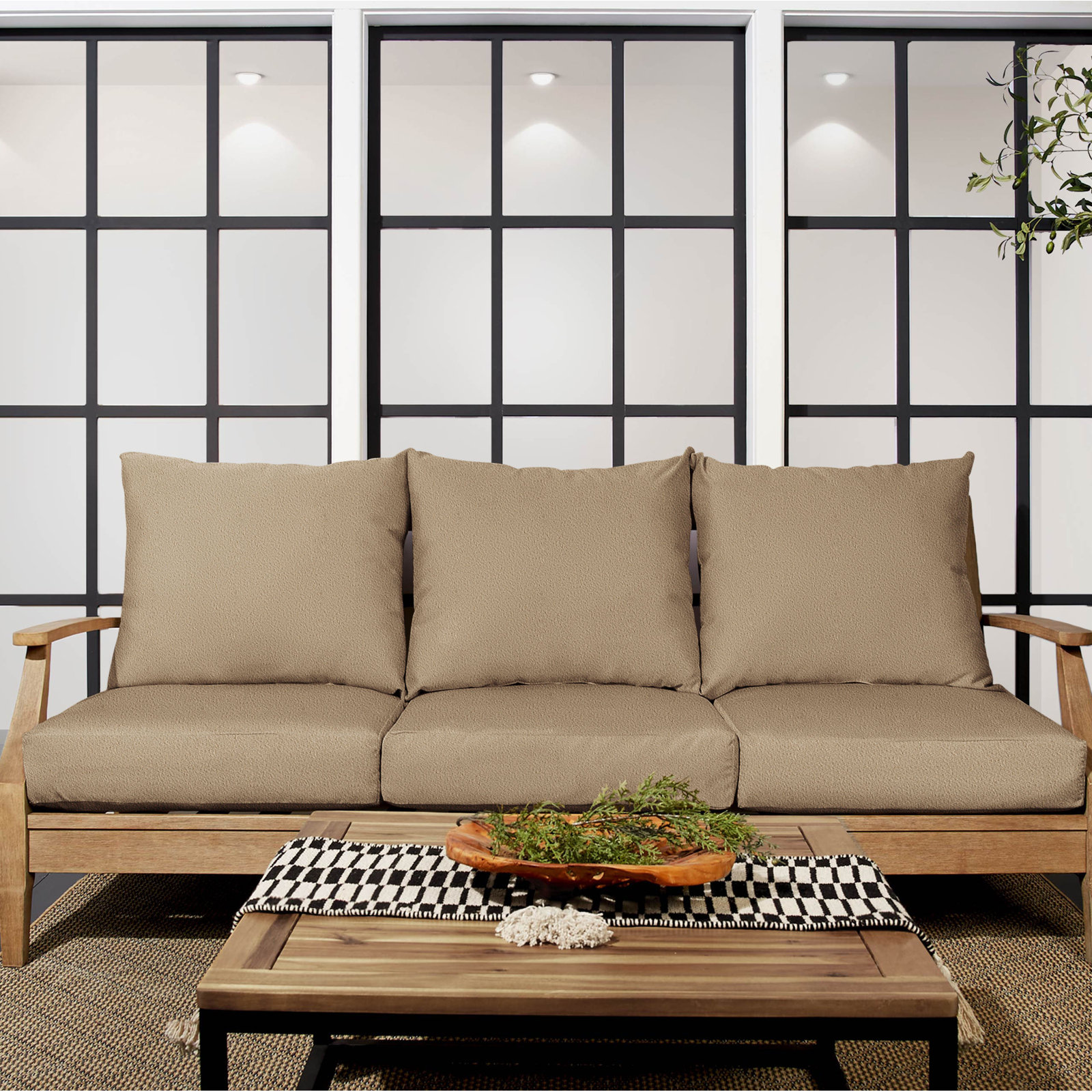 Ramblewood Indoor/Outdoor Seat/Back Cushion, Beige