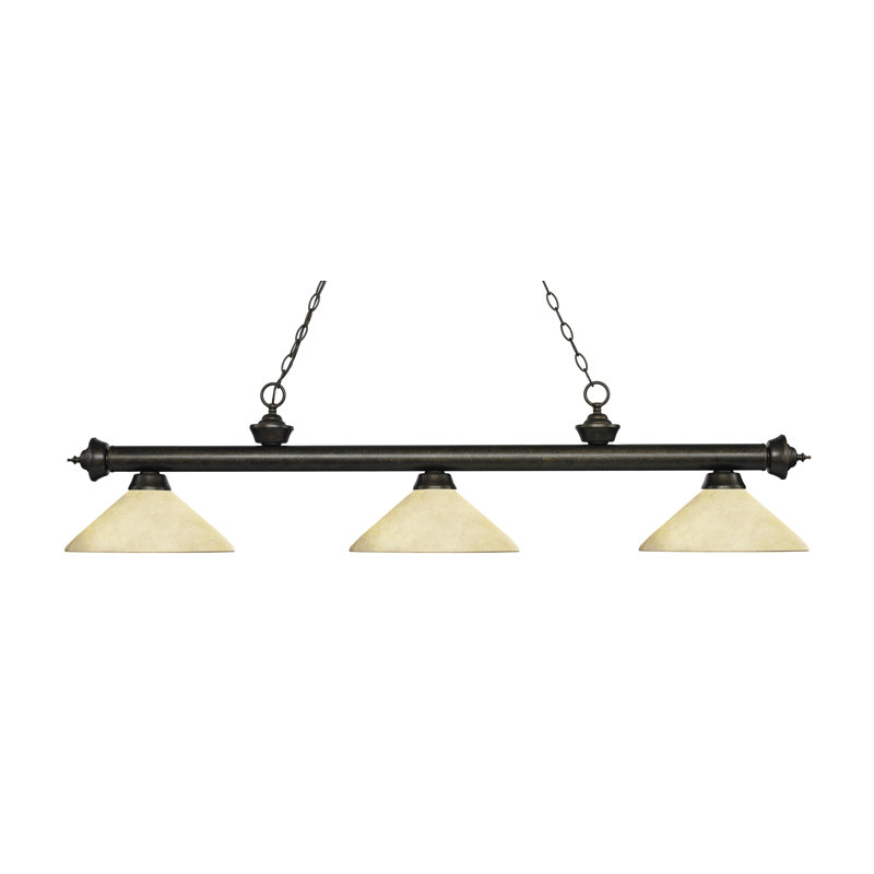 Chevelle 3 - Light Pool Table Lights Pendant, Matte Black, Golden Mottle