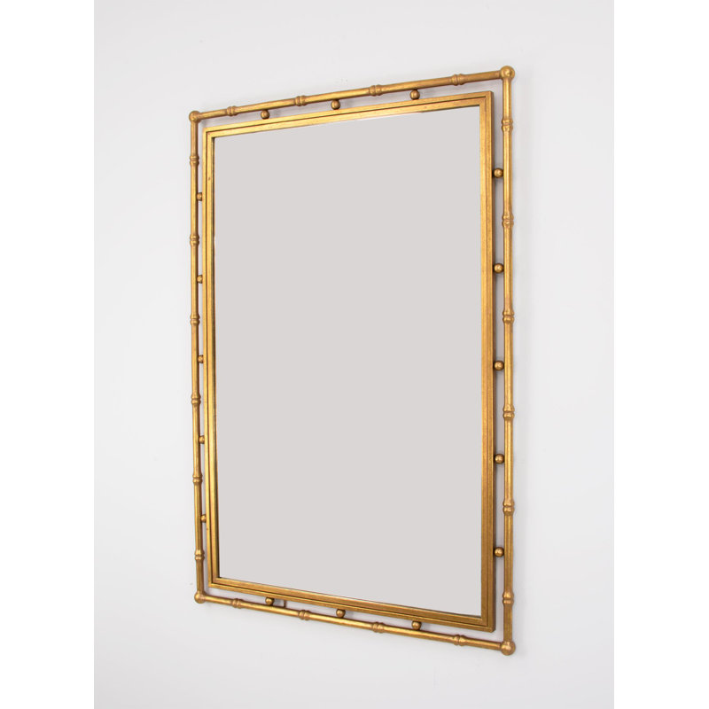 Jamison Flat Metal Wall Mirror, Gold