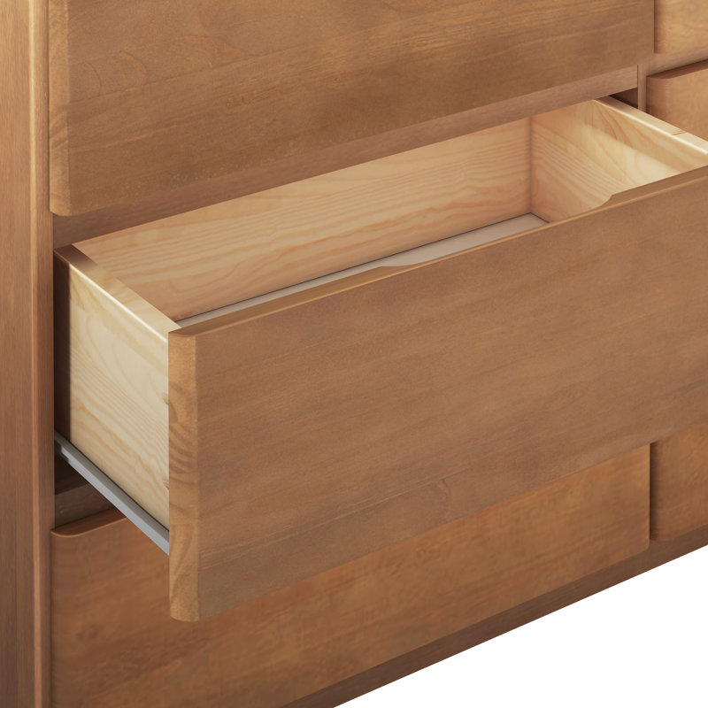 Modern Farmhouse 6 Drawer Dresser, Pecan