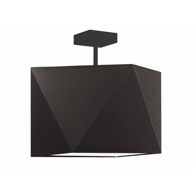 Demarian Fabric Semi Flush Mount, Black, Black