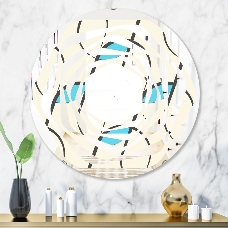 Miroir mural whirl abstract minimal pattern i modern, H 23,6 po x l 23,6 po