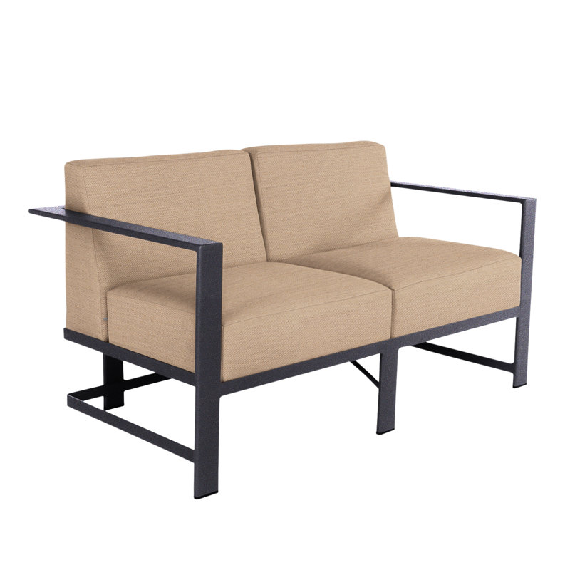 Studio Outdoor 2 - Seat Loveseat, Graphite, Flagship Stone Sunbrella®