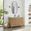 Meuble-lavabo simple 48 po Séoul gris cendré délavé avec plateau en pierre composite à grain blanc