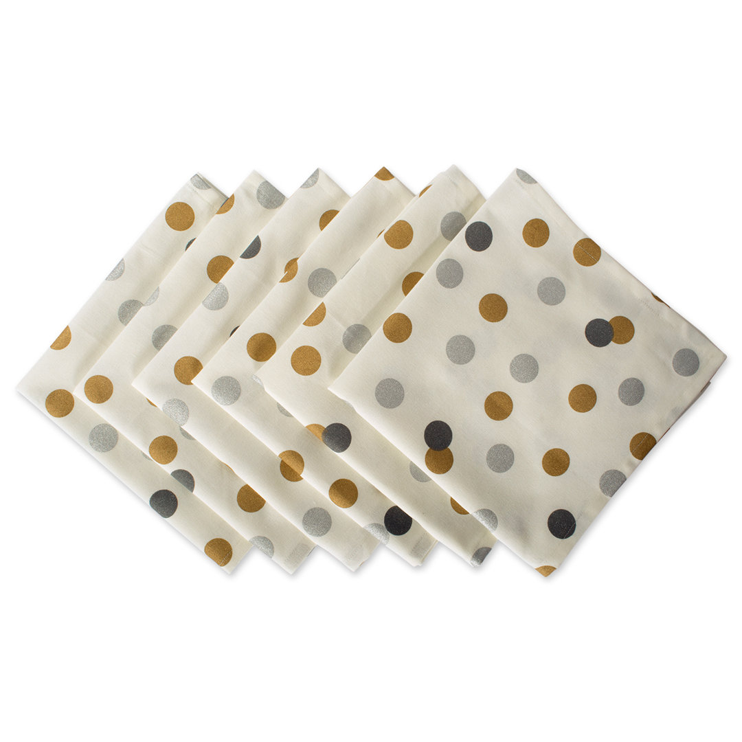 Mcmann Cotton Blend Polka Dots Square Napkin (Set of 6) The Holiday Aisle®