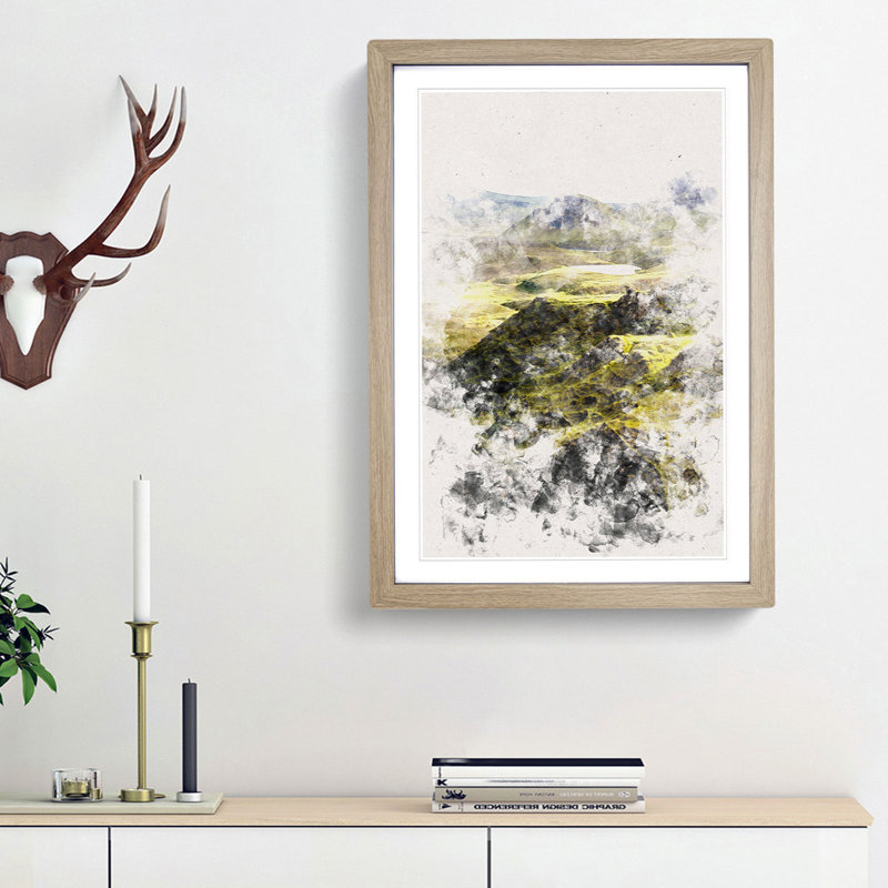 Portree in the Isle of Skye Scotland - Picture Frame Painting Print, 87cm H x 62cm W x 2cm D, Oak Framed