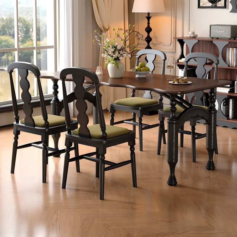 Table de salle à manger rectangulaire 55,12 po en bois de chêne rouge massif, H 29,53 po x l 55,12 po x P 31,50 po