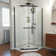 Prism 40" W x 40" D x 74.75" H Frameless Neo-Angle Reversible Shower Kit with Towel Bar and Base Included