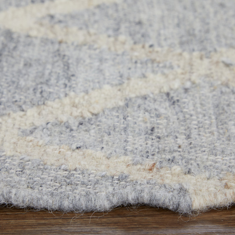 Tapis ivoire en laine et coton tissé à la main Adhil, Rectangle 9 pi x 12 pi
