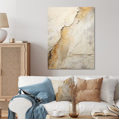 Earth Minimalist Fossils II - Abstract Collages Metal Wall Art