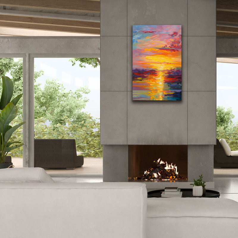 «Coastal Sunset 3» par Petals Prints Design, H 40 po x l 26 po x P 1,5 po