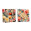 Coquelicots beiges et roses Expression - Ensemble abstrait d'art mural en verre acrylique sur 2-103926228