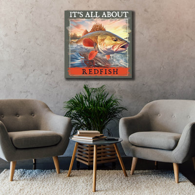 Epic Graffiti 'Redfish '  by Jim Baldwin Canvas Wall Art, 37" x 37"