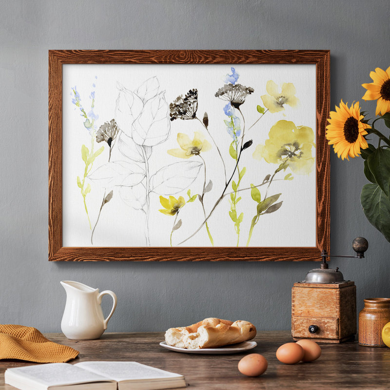 Wild Flowers & Contour I, reproduction d'art sur toile, Érable, H 26 po x l 38 po