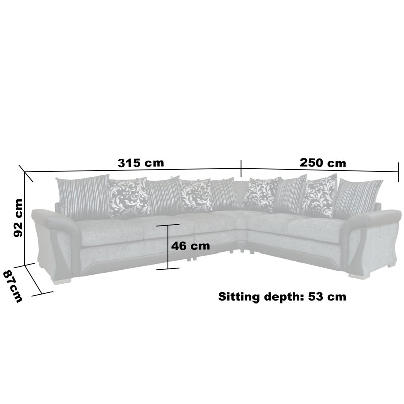 Bracamonte 6 Seater Corner Sofa , Right Facing