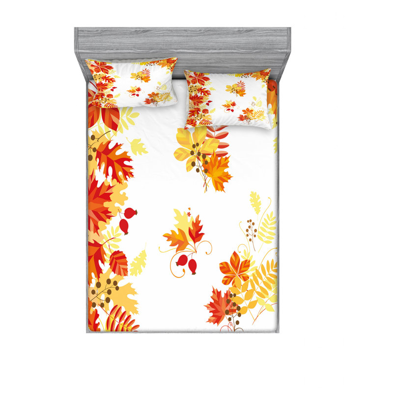 Ensemble de draps Autumn, Ensemble de drap pour grand lit avec drap-housse