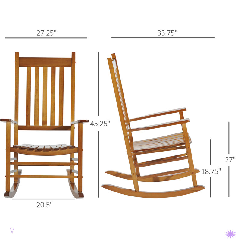 Chaise berçante d'extérieur, chaise berçante de patio en bois