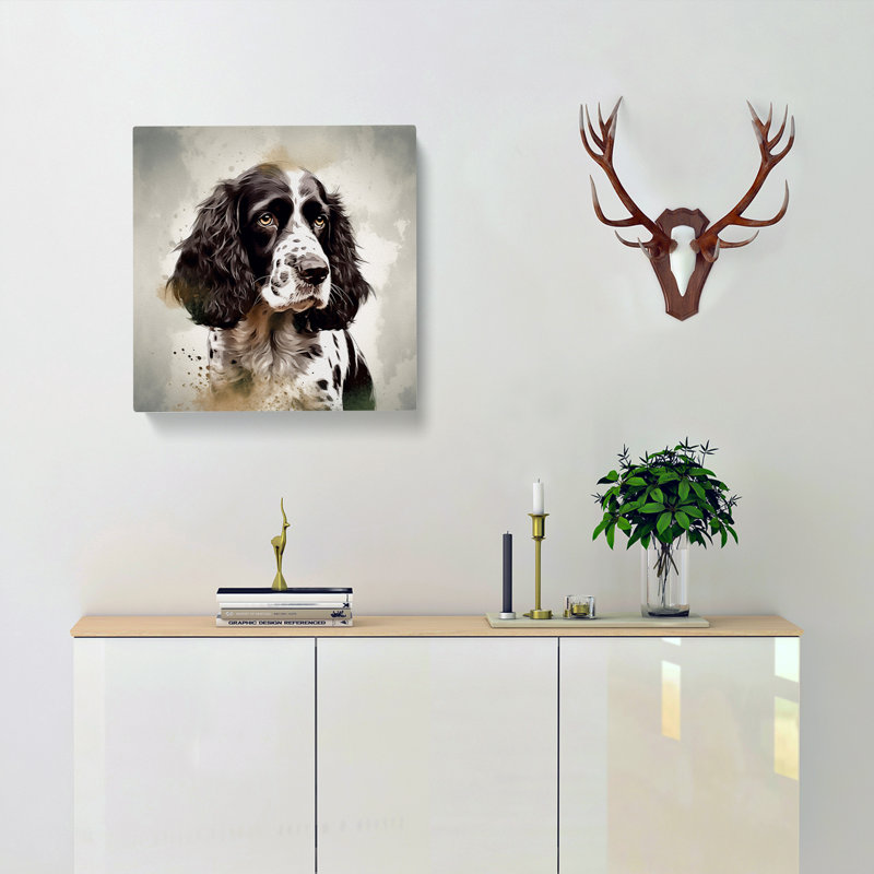 English Springer Spaniel Conceptual Art No.1 - Wrapped Canvas, 35cm H x 35cm W x 3cm D