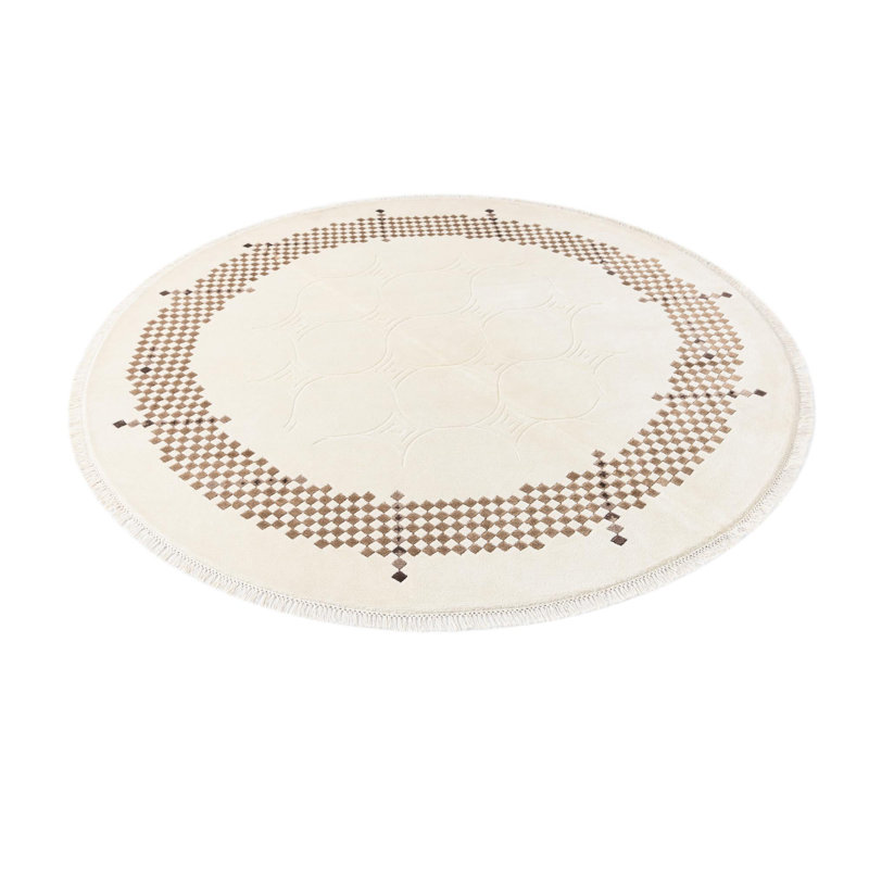 Tapis rond ivoire Indira