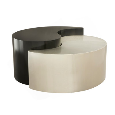 Table basse moderne de style contemporain avec cadre en tôle de fer