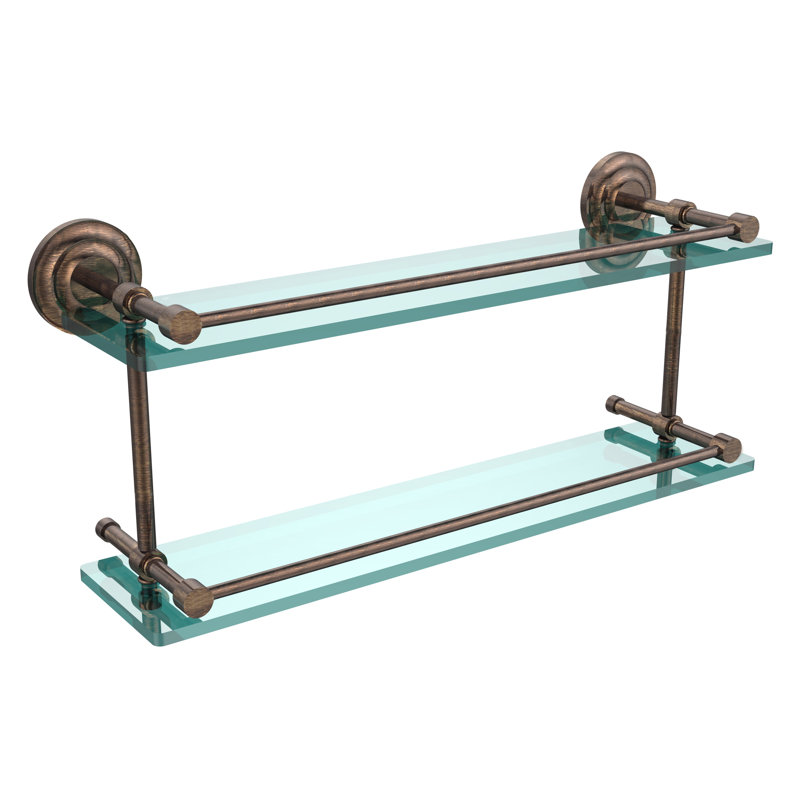 Leamore 2 Piece Tiered Shelf, Venetian Bronze, 8" H x 22" W x 5" D