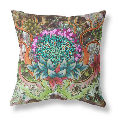 Zippered Suede Geometric Throw Pillow