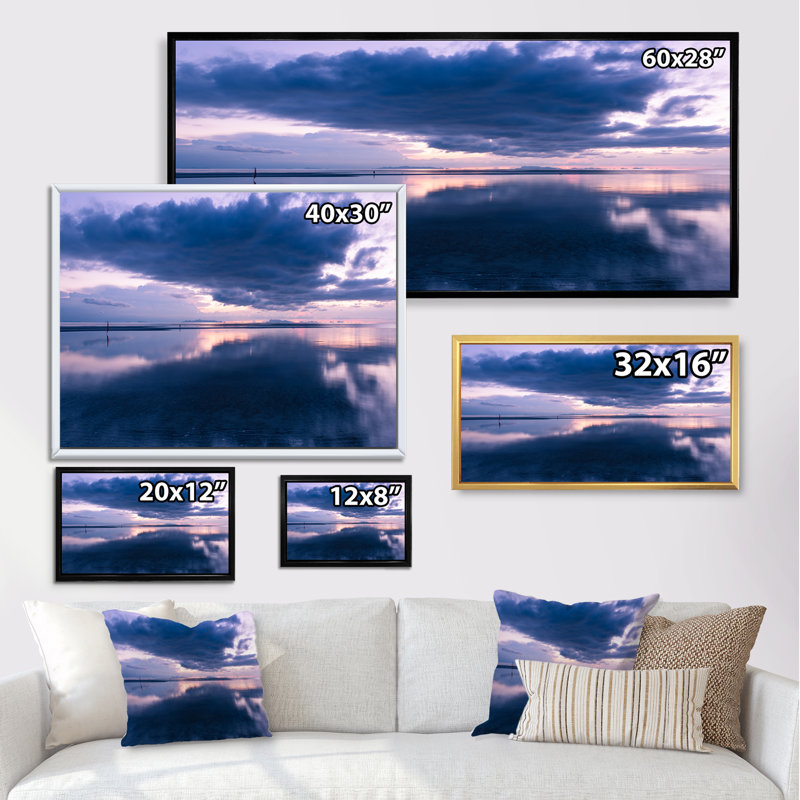 Dramatic Panoramic Tropical Sunset - photographie sur toile, H 28 po x l 60 po x P 1,5 po, Cadre noir