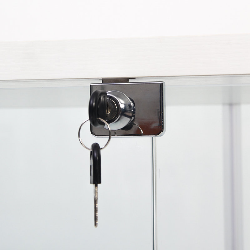 Modern Clear Tempered Glass 3-Shelf Curio Cabinet with 2 Doors