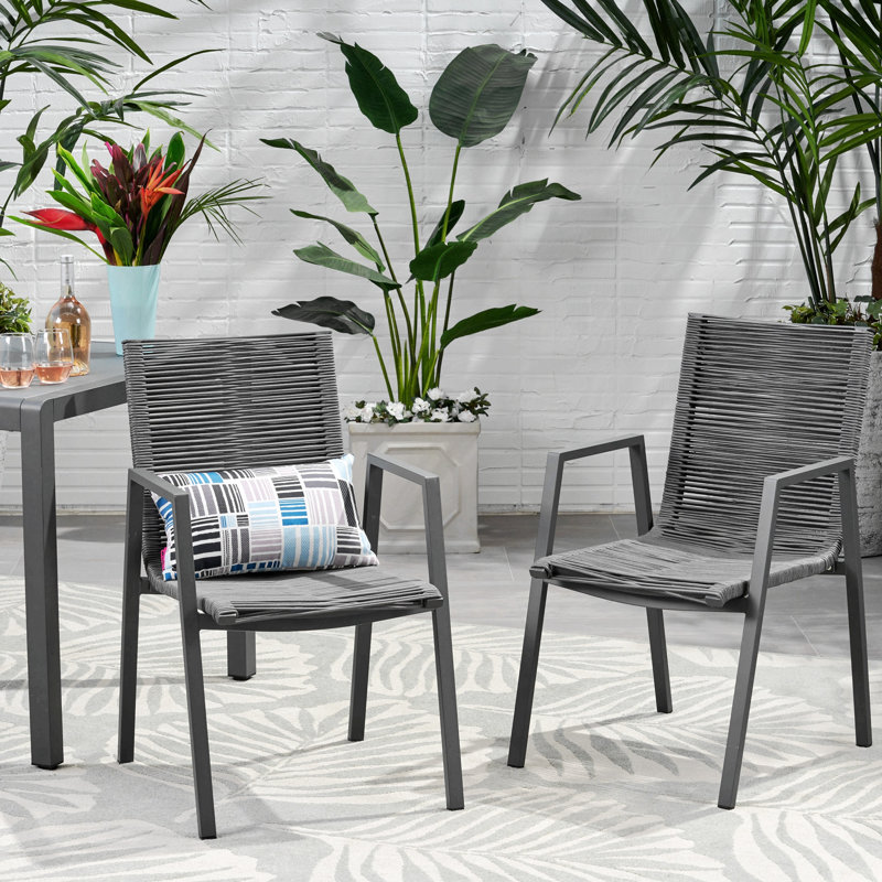 Chaises de table à manger pour patio, Gris