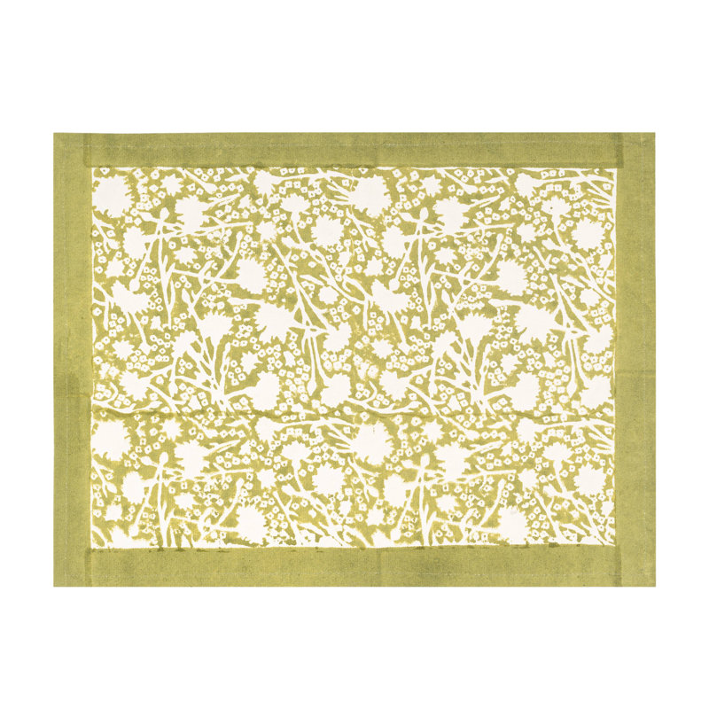 Meadows 100% Cotton Rectangle Placemats, Vert