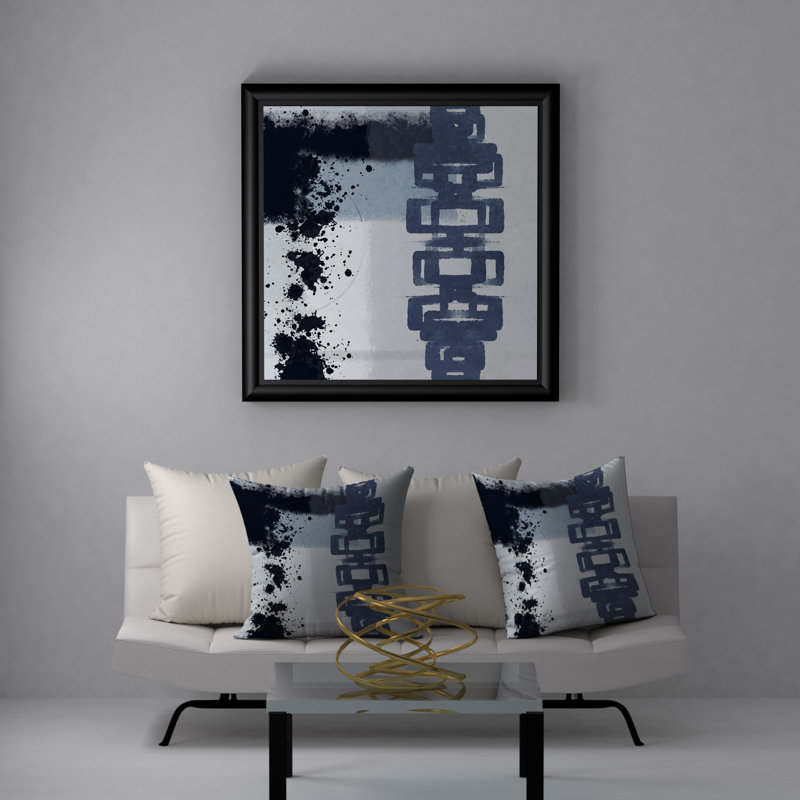 Coussin décoratif abstraite, H 24 po x l 24 po