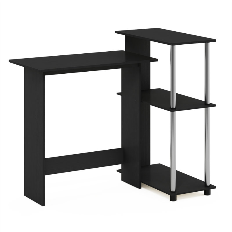 Anselmo Corner Writing Desk, Americano/Chrome