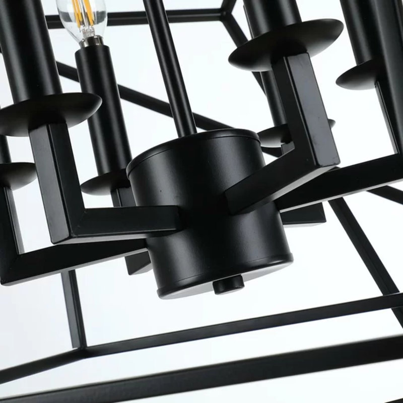 Lustre géométrique à 6 lumières de style bougie Mcelvain