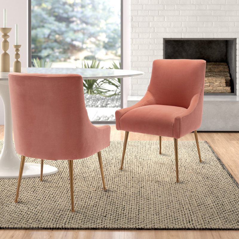 Johileny Velvet Side Chair, Pink