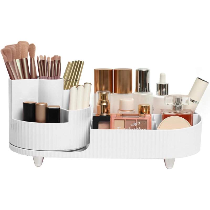 Organisateur de maquillage en plastique Zackarie, Blanc