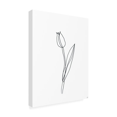 Floral Line Tulips 2 On Canvas Print