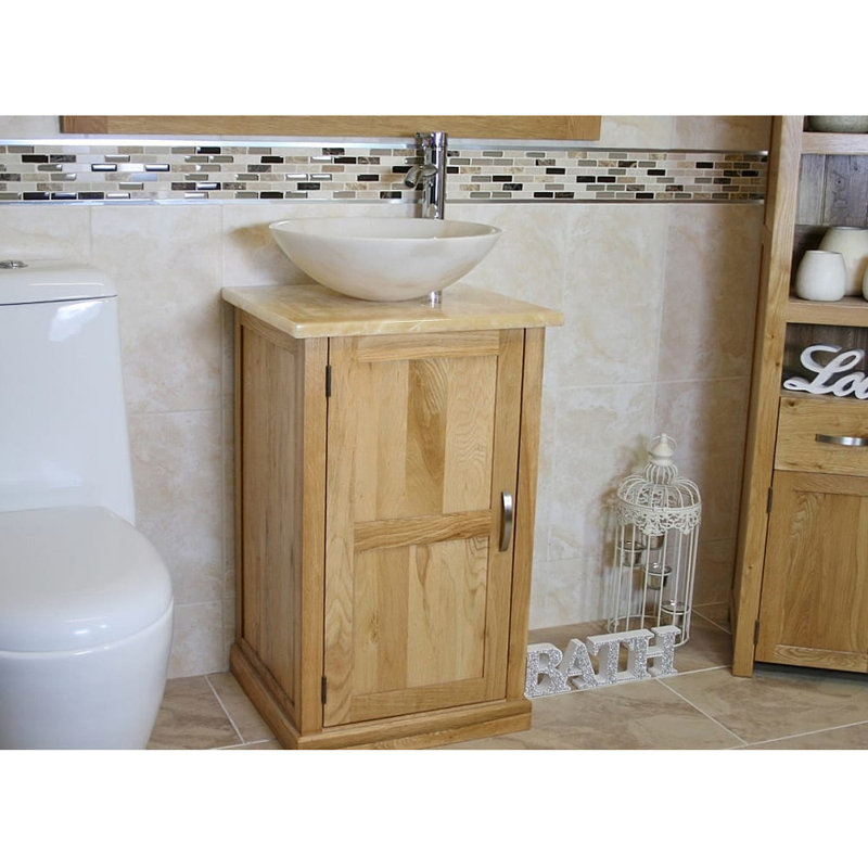 Nancy 500mm Single Bathroom Vanity with Vessel St1 Basin, White Marble