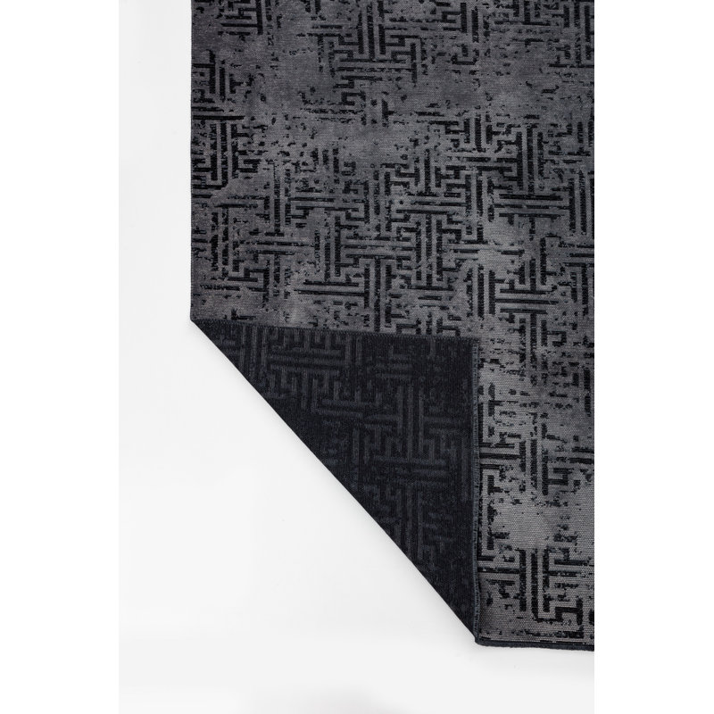 Rapture Gray/Black Camouflage Luxury Area Rug, Rectangle 7'10" x 11'2"