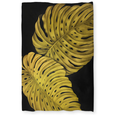 Gold Monstera Leaves Exotic Duvet Cover | Home Decor Essentials