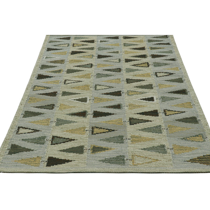Scandinavian Wool Geometric Area Rug, Rectangle 6' x 9'
