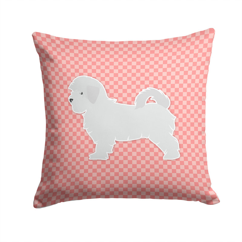 Coussin décoratif intérieur/extérieur maltais, H 14 po x l 14 po x P 3 po, Rose
