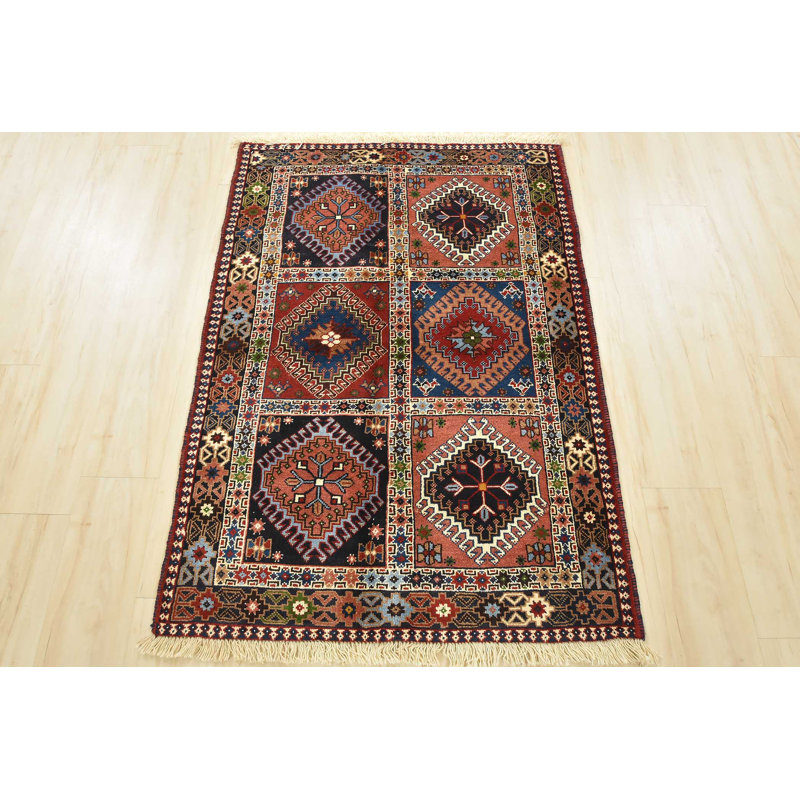 Tapis unique en laine de style années 1990 3 pi 4 po x 4 pi 10 po Enguerrand