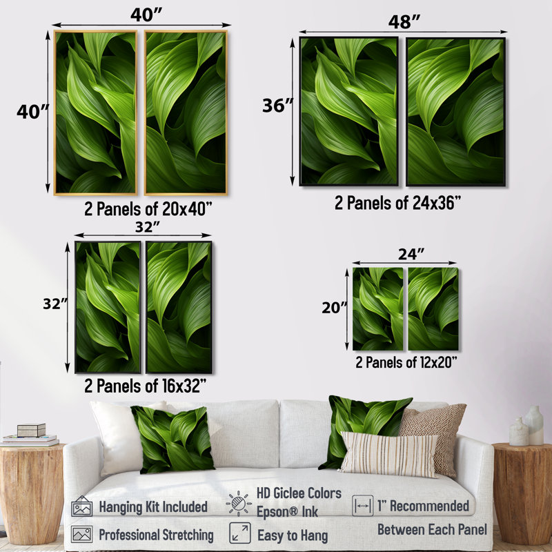 Décoration murale Greenerys Gaze I - Plantes florales, Ne s’applique pas, Toile tendue sur cadre, H 36 po x l 48 po