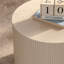 Table basse 33,86 po en panneau de fibres à densité moyenne avec relief fabriqué à la main, beige et blanc, sans assemblage